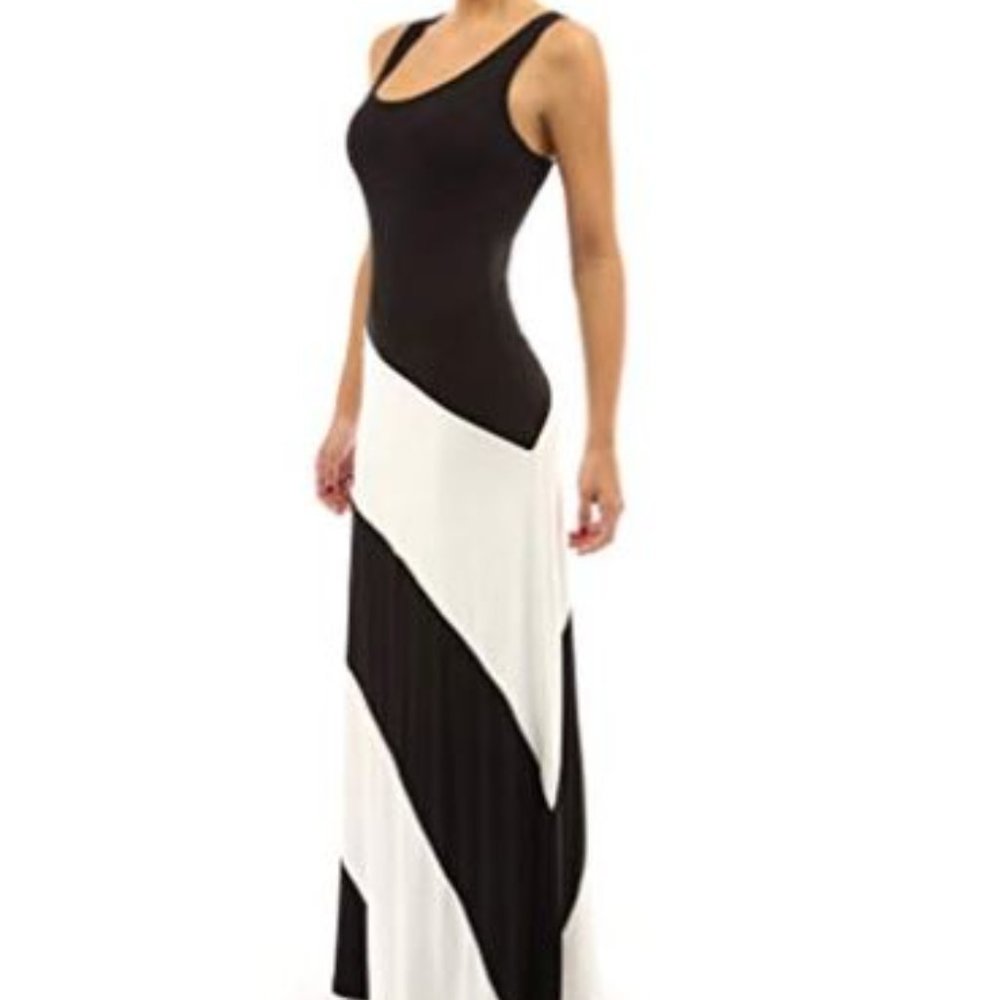 PattyBoutik Racerback Striped Maxi Dress